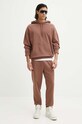HUGO Blue spodnie dresowe bawełniane Nompio 50522360 brązowy AW25