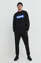 HUGO Blue pantaloni de trening din bumbac 50522372 negru AW25