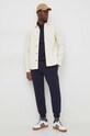 Armani Exchange spodnie dresowe bawełniane 3DZPHH.ZJGGZ granatowy SS24