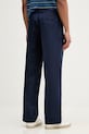Odjeća United Colors of Benetton hlače za muškarce s dodatkom lana 4YQSUF041 mornarsko plava