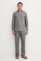 United Colors of Benetton spodnie lniane 4AGHUF00M szary SS25