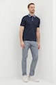Michael Kors spodnie lniane CS4303L1T2 granatowy SS24