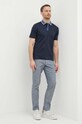 Michael Kors spodnie lniane CS4303L1T2 granatowy SS24