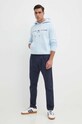 Tommy Hilfiger spodnie z domieszką lnu MW0MW33914 granatowy SS24