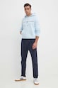 Nohavice s prímesou ľanu Tommy Hilfiger MW0MW33914 tmavomodrá SS24