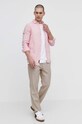 Παντελόνι με λινό μείγμα Hollister Co. KI330.4024.475 μπεζ SS24
