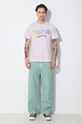 Хлопковые брюки Human Made Garment Dyed Painter Pants HM27PT008 зелёный SS24