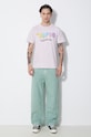 Βαμβακερό παντελόνι Human Made Garment Dyed Painter Pants HM27PT008 πράσινο SS24