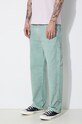 Хлопковые брюки Human Made Garment Dyed Painter Pants зелёный HM27PT008