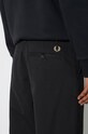 Fred Perry cotton trousers Straight Leg Twill T6530.102 black