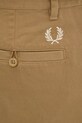 Fred Perry spodnie bawełniane Straight Leg Twill Trouser beżowy T6530.363