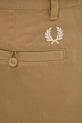 Fred Perry spodnie bawełniane Straight Leg Twill Trouser beżowy T6530.363
