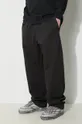 crna Pamučne hlače Universal Works Double Pleat Pant