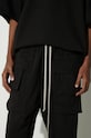 Rick Owens pantaloni de bumbac Knit Pants Creatch Cargo Drawstring negru DU01D1376.RIG.09