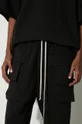 μαύρο Βαμβακερό παντελόνι Rick Owens Knit Pants Creatch Cargo Drawstring