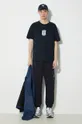 Βαμβακερό παντελόνι C.P. Company Diagonal Raised Fleece σκούρο μπλε