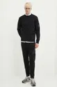C.P. Company spodnie dresowe bawełniane Diagonal Raised Fleece czarny