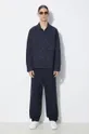 Norse Projects linen blend trousers Ezra Relaxed Cotton Linen navy
