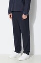 Штани з домішкою льону Norse Projects Ezra Relaxed Cotton Linen темно-синій N25.0402.7004