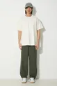 Norse Projects pantaloni in lino misto Ezra Relaxed Cotton Linen verde
