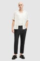 Lanene hlače AllSaints CROSS TALLIS TROUSER bez uzorka crna M006TA