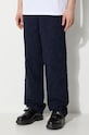 Хлопковые брюки Corridor Floral Embroidered Trouser тёмно-синий TR0076