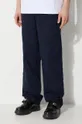 námořnická modř Bavlněné kalhoty Corridor Floral Embroidered Trouser