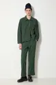 Βαμβακερό παντελόνι Corridor Floral Embroidered Trouser πράσινο