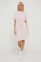 Βαμβακερό φόρεμα Tommy Hilfiger ροζ