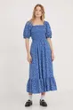 Βαμβακερό φόρεμα Polo Ralph Lauren μπλε