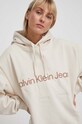 Bavlněné šaty Calvin Klein Jeans béžová J20J223245