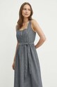 Сукня з домішкою льону Dkny DD4B5715 сірий SS24