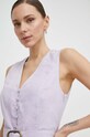 Twinset sukienka z domieszką lnu fioletowy 241TP2520