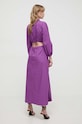 Twinset sukienka bawełniana 241AP2013 fioletowy SS24