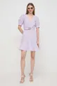 Платье с примесью шелка Twinset фиолетовой