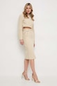 Šaty s příměsí lnu Patrizia Pepe béžová 8A1251.A372