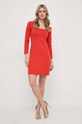 Luisa Spagnoli vestito in lana 58201 arancione SS24