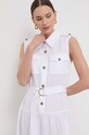 Luisa Spagnoli vestito di lino bianco 540880