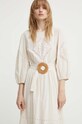 BA&SH rochie din bumbac ELVINA bej 1E24ELVI