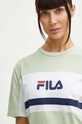 Fila sukienka bawełniana Lishui zielony FAW0776