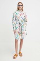 Βαμβακερό φόρεμα Tommy Hilfiger WW0WW41960 λευκό SS24