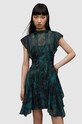 AllSaints rochie Fleur WD195Z verde