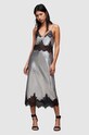 AllSaints vestito Ophelia midi grigio WD222Z