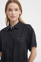 Λινό φόρεμα Tommy Hilfiger WW0WW41911 μαύρο