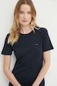 Βαμβακερό φόρεμα Tommy Hilfiger σκούρο μπλε WW0WW42721