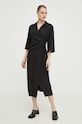 Samsoe Samsoe rochie din amestec de in F24100086 negru SS24