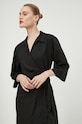 Samsoe Samsoe rochie din amestec de in negru F24100086