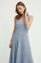 plava Pamučna haljina Lauren Ralph Lauren