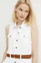 biały Lauren Ralph Lauren sukienka jeansowa