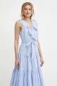plava Pamučna haljina Lauren Ralph Lauren